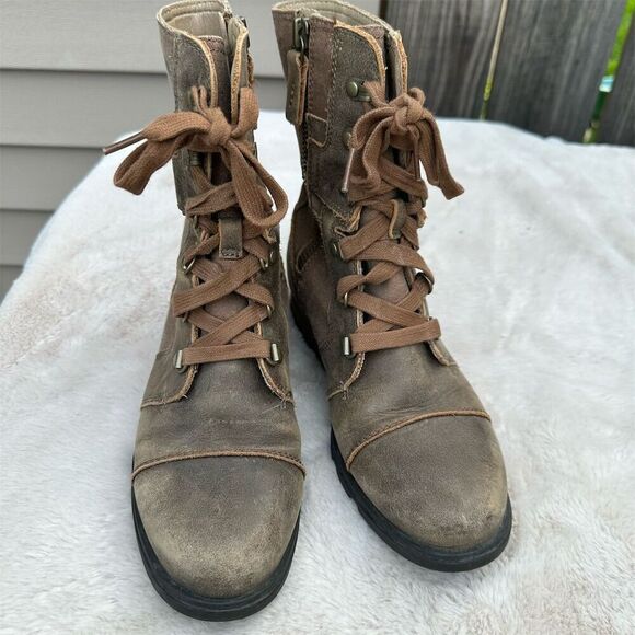 Sorel Women's Major Carly Combat Boots Brown Size 6 Casual Lace-Up - Picture 3 of 6